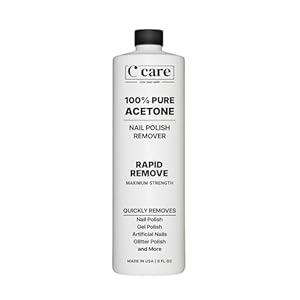 100% Pure Acetone Nail Polish Remover | Professional Quality | Easy To Use | Rapidly Removes Natural, Gel, Acrylic, shellac, and Glitter Nails | 8 Fl oz