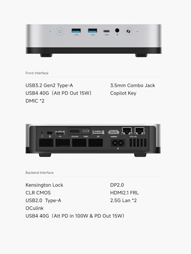Image of MINISFORUM AI X1 Pro Mini PC, AMD Ryzen AI 9 HX370 (12-core /24-thread, up to 5.1GHz) and AMD Radeon 890M, 96GB DDR5, 2TB PCIe 4.0 SSD, 4K Quad Screen, Dual LAN 2.5 /WiFi 7 /BT 5.4 /Oculink