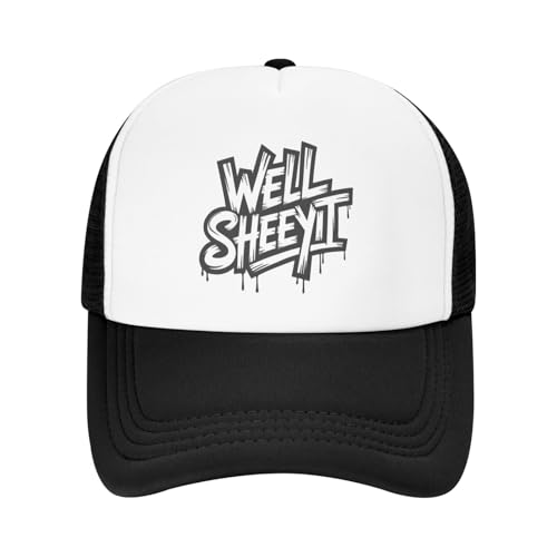 Funny Country Slang Well Sheeyit Mesh Toddler Hat Sun Protection Baby Boy Baseball Cap for Outdoor Beach Kids