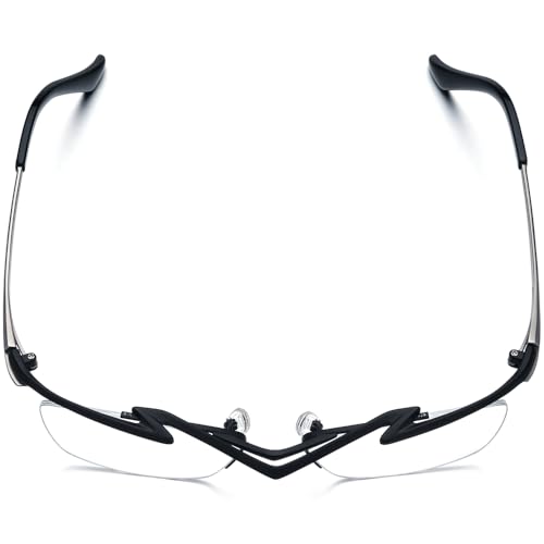 Image of FONEX Pure Titanium Glasses Frame Men Semi Rimless Square Eyeglasses Eyewear DTX416