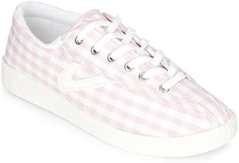 TRETORN Nyliteplus Canvas Sneakers Women's Lace-up Casual Tennis Shoes Classic Vintage Style, Pink Gingham, 7 Review | Image 1