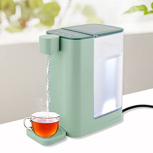 Dodoam Instant Hot Water Dispenser Countertop Electric Kettle 5 Temperature Adjustable Adjustable 5 Temperatures & 2 Water Outputs, 102 Ounce 3L Water Tank Capacity, Green