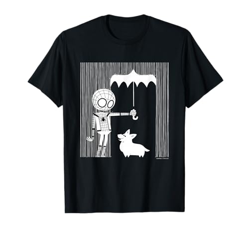  Marvel Spider-Man Far From Home Corgi In The Rain All White T-Shirt