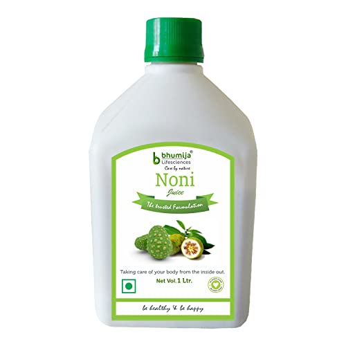 Bhumija Lifesciences Noni Juice (Pack of 1, 1 Litre) Noni Aloevera Garcinia Combogia and Grapes Extract | Sugar Free | Natural Ingredients | for Skin and Hair