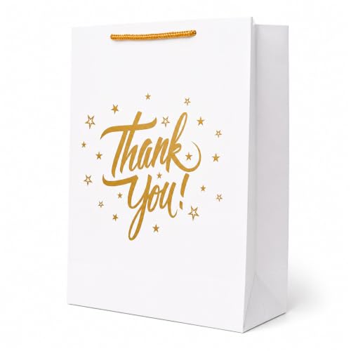 Image of Return gift bag (Thank you Bags) Paper Bags | Birthday Party Return Bag | Wedding Return Gift Bag - Medium size (9 x 12 x 3.5 inch) (White, Pack of 1 (10 bags))