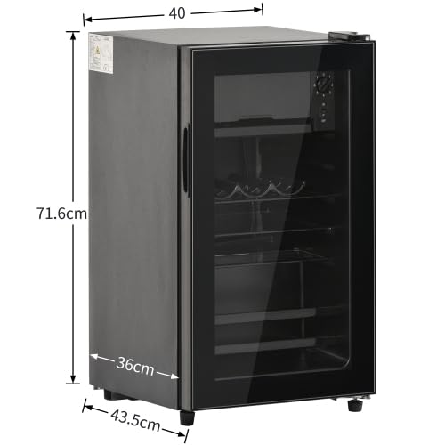 Merax Getränkekühlschrank 76L, Mini Kühlschrank mit Gefrierfach, 6L Gefrierfach + 70L Kühlfach, 43dB, LED-Beleuchtung, 5 Temperatureinstellungen, Energiesparend