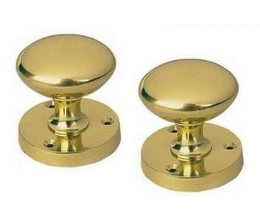 Golden Grace Victorian Brass 57mm Sprung Pair Mortice Knobs - Polished Brass