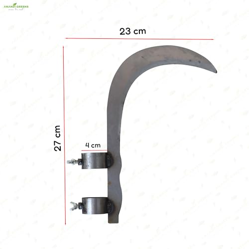 Image of Anandi Green's Gardening Sickle with Sharp Curved Blade | High Carbon Steel Grass Cutter | Hand Tool for Weeding, Harvesting & Farming Use