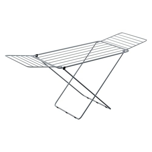Image of Kuber Industries Extra Strong 5.8 Kg Foldable Metal Clothes Drying Stand for Indoor & Outdoor | Laundry Rack, Clothes Dryer Stand for Adult & Kid Cloth | Grey