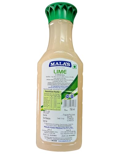 Image of Mala's, Lime Cordial, 750 Millilitre, Liquid (Pack of 3)