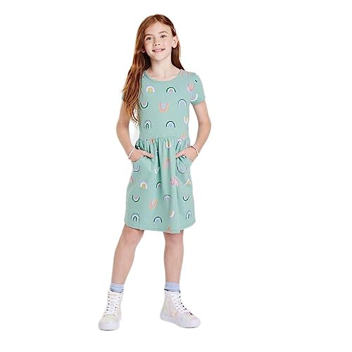 Cat & Jack Girls Pocket Dress Ocean Green