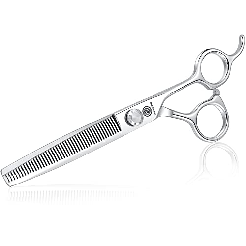 16,5 cm Haar-Effilierschere, professionelle Texturisierungsmischung, Friseurschere, Haarschnitt, Friseurschere für Stylisten, Männer, Frauen, Kinder, japanische Edelstahl, "V" Zähne, Silber Cover