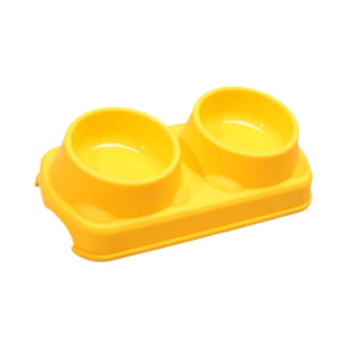 Cat Bowl Pet Feeder Raised Water Dish Feeding Dishes Design Pp Material Suitable for Indoor Cats Small Dogs Living Room Decoration, Yellow