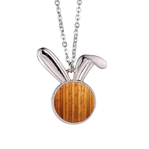 Collier lapin en bois orange un cadeau original plein de douceur