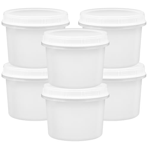 TUZAZO 12 Oz Food Storage Containers with Screw Lids, 6-Count Reusable Small Plastic Soup Containers for Portion and Meal Prep | Microwave-, Freezer-, Dishwasher-Safe | BPA Free