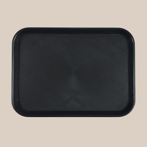 Image of FP Plastic Serving Tray Pack of 3, Black, Made of Durable Plastic, Multiuse for Kitchen, Restaurants, Cafeteria, Hotel Food Tray