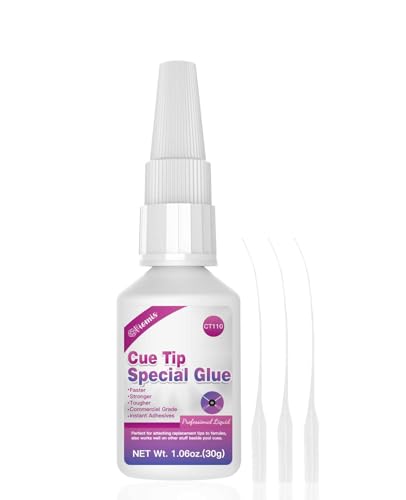 30ml Pool Cue Tip Glue - Quick-Drying Billiard Cue Tip Repair Tool - Strong Bonding Glue for Pool Cue Accessories - No Tip Clamp Needed