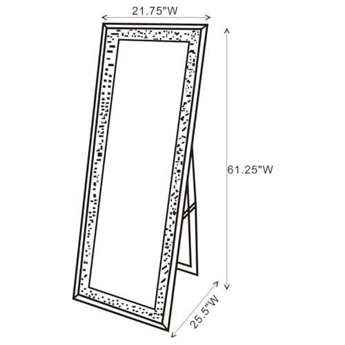 Coaster-Home-Furnishings-Rectangular-Full-Length-Standing-Floor-Mirror-for-Bedroom-or-Entryway-with-LED-Lighting-Acrylic-Crystal-Inlay-Silver-961427 Coaster Home Furnishings Rectangular Full Length Standing Floor Mirror for Bedroom or Entryway with LED Lighting Acrylic Crystal Inlay Silver 961427
