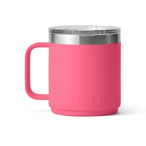 YETI Rambler 10 oz Stackable Mug, Vacuum Insulated, Stainless Steel with MagSlider Lid, Tropical Pink