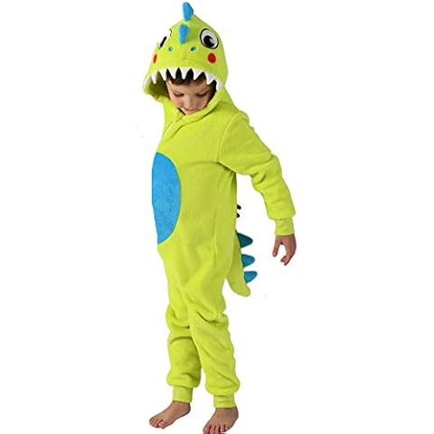 TopsandDresses Onesie for Boys or Girls Fluffy Dinosaur Animal Costumes AllinOnes with Tail in Kids Age 8-9 Years Dino Cover