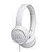 JBL Tune 500 Cuffie Sovraurali, Cuffia On Ear con Microfono e Comando Remoto ad 1 Pulsante, JBL Pure Bass Sound, Compatibile con Siri e Google, Leggere e Pieghevoli, Da Viaggio, Bianco