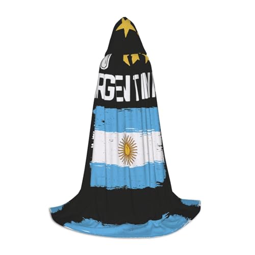 FHIZOAL Cape à capuche avec drapeau de l'Argentine (2) pour adolescents, sorcières, vampires, faucheuse, fêtes à thème, comic con