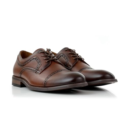 Image of Ferro Aldo Men's Modern Cap-Toe Derby Collection | Statement Dress Shoes in Floral, Woven, & Classic Styles