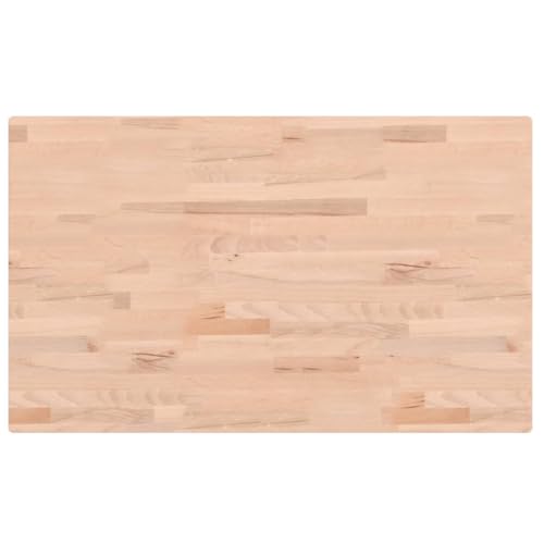 vidaXL Waschtischplatte, Multifunktional Arbeitsplatte mit 4 abgerundeten Ecken, Waschtischkonsole Tischplatte für Badezimmer, Holzplatte Platte Badmöbel, 100x60x2,5 cm Massivholz Buche