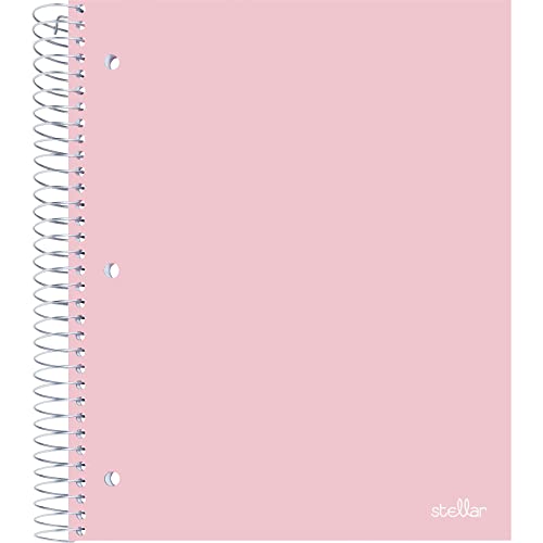 Office Depot® Brand Stellar Poly Notebook, 8-1/2' x 11', 5 Subject, College Ruled, 200 Sheets, Blush