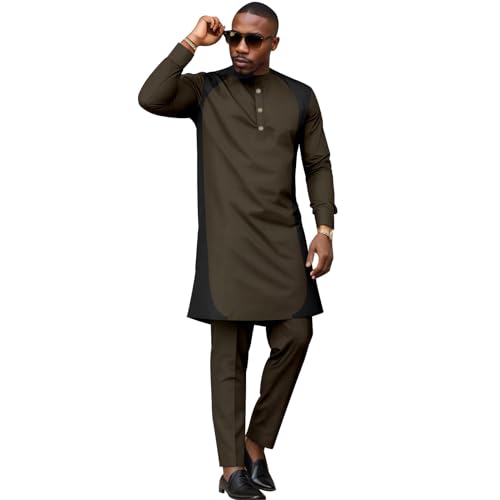 African Clothing for Men Dashiki Shirts and Ankara Pants 2 Piece Set Outwear Plus Size Casual Outfits