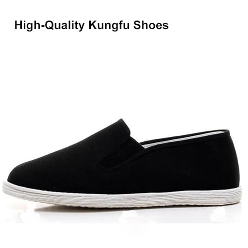VOODUE Kung Fu Shoes Black Multi-Layer Cotton Sole Manual Shaolin Monk Wushu Training Shoes Tai Chi Martial Arts Cloth Shoes Kung Fu Sports Sneakers (Color : Black, Size : 36 EU)3