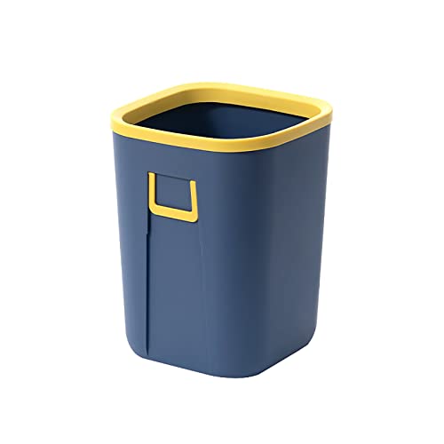 Poubelle carrée sans couvercle plastique bleu salle de bain
