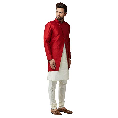 Image of SOJANYA (Since 1958 Men's Silk Blend Kurta Churidaar Pyjama & Jacket Combo