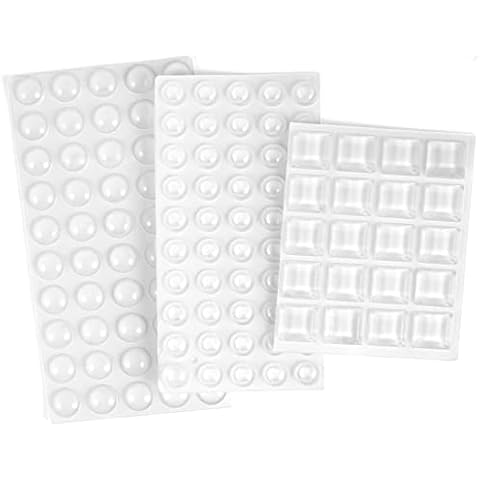 Rubber Bumpers Pads,moinkerin 120 Pieces Rubber Stoppers Furniture Bumpers Transparent Silicone Pads Clear Rubber Feet Self Adhesive for Glass, Doors, Cabinets Drawers(Ø 8.5/10/12.7 mm) Cover