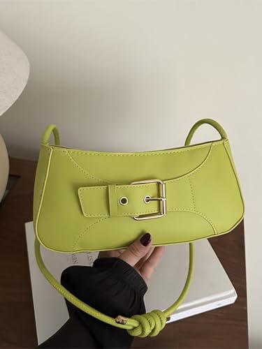 Women's Buckle Zipper Shoulder Crossbody Bags Knot Strap Underarm Bag Purse3