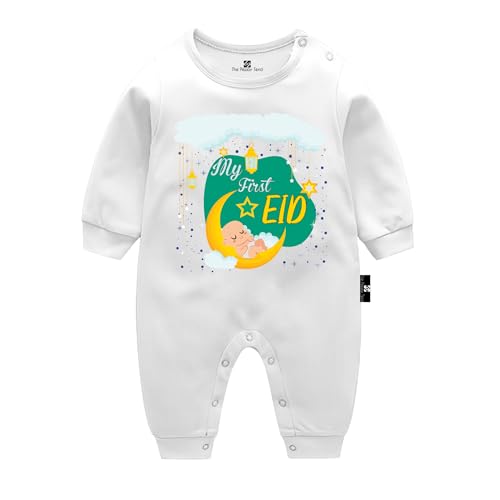Image of The Peppy Tend inchMy First Eid Baby Unisex Printed 100% Cotton Full Rompers Full Sleeves Regular Fit