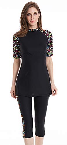 Modest Swimwear for Women Short Sleeve Swimsuit Burkini Modesty Swimming Costume Rash Guard Surfing Suit Beachwear