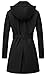 CREATMO US Women's Double Breasted Trench Coat Water Resistant Classic Belted Lapel Overcoat Black 4XL