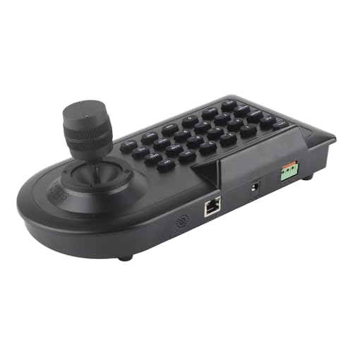Teclado de Control PTZ, Controlador de Cámara PTZ 3D con Gran Compatibilidad, Pantalla LCD y Joystick para Vigilancia de Seguridad Pública, Joysticks (Enchufe europeo 100-240 V)