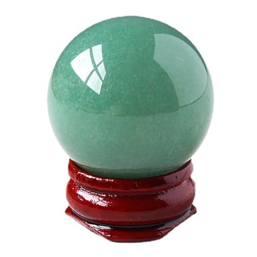 Green Jade Quartz Crystal Sphere Ball+Stand Decoration Stones and Minerals�C30mm