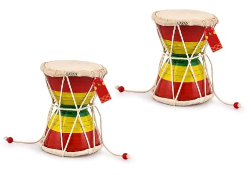 Image of UAPAN Damru Indian Musical Instrument /Pooja Articles /Home Decor & Kids Toys(5 Inch Damru Pack of 2)