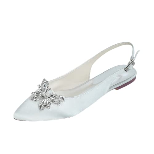 Chaussures plates à strass idéales pour briller en soirée de mariage avec bout pointu