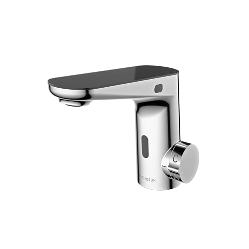 Bernstein Waschtischarmatur 3002S Dual-Sensor-Technologie LED-Temperaturanzeige Strahlregler Chrom Batteriebetrieb & Strombetrieb Hygienisch Spritzfrei Wasserhahn Badarmatur