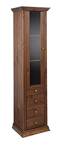 clever-moebel Vitrine aus Kiefernholz, kolonialfarben lackiert, Schrank