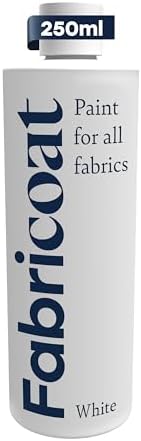 Fabricoat - Fabric Paint for Furniture - 8.5oz / 250ml White - Restore or Change the Color of Couches, Chairs, Upholstery, Soft Furnishings, Car Interiors, Clothing, & Footwear