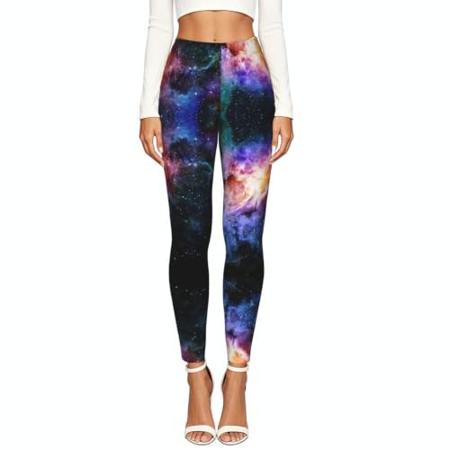 Leggings de compresión para mujer con estampado de galaxia del universo 2