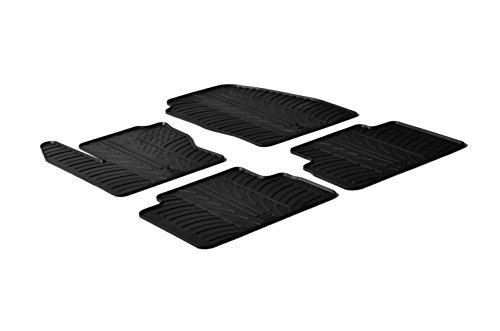 Set tapis de caoutchouc compatible avec Ford C-Max 2010-2014 (T profil 4-pièces + clips de montage)