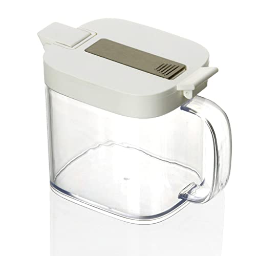 YBM HOME Clear Condiment Canisters Pots with Lids and Spoons - Clear acrylic Large Seasoning Jar for Spices like Salt, Sugar, Pepper, and Seasonings, 12101-1