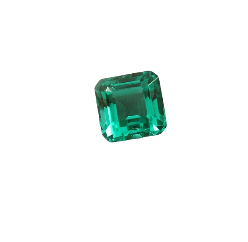 Émeraude naturelle de Zambie 9 mm Asscher d'exception pour haute joaillerie GH_NAT_13551
