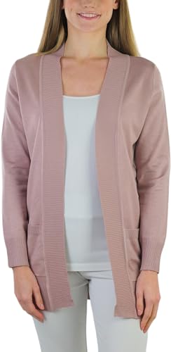 Image of ToBeInStyle Women's Long Sleeve Rib Banded Open Sweater Cardigan